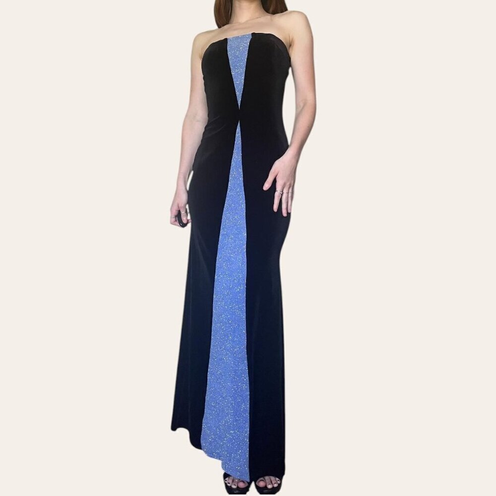 Gunne Sax/Jessica McClintock 90s vintage strapless velvet formal gown prom dress